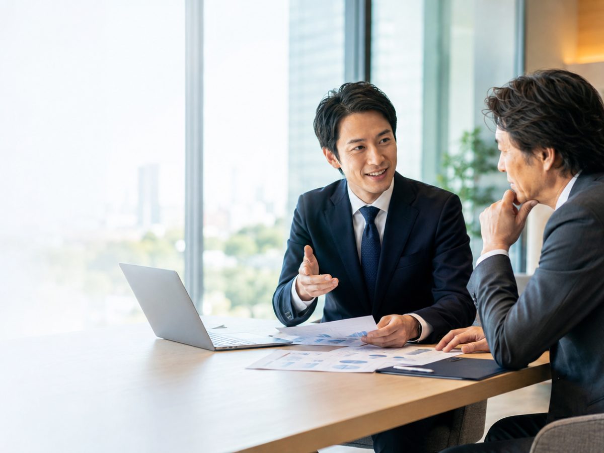 経営者との打ち合わせの様子